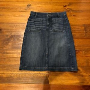 Loft Medium Wash Denim Skirt